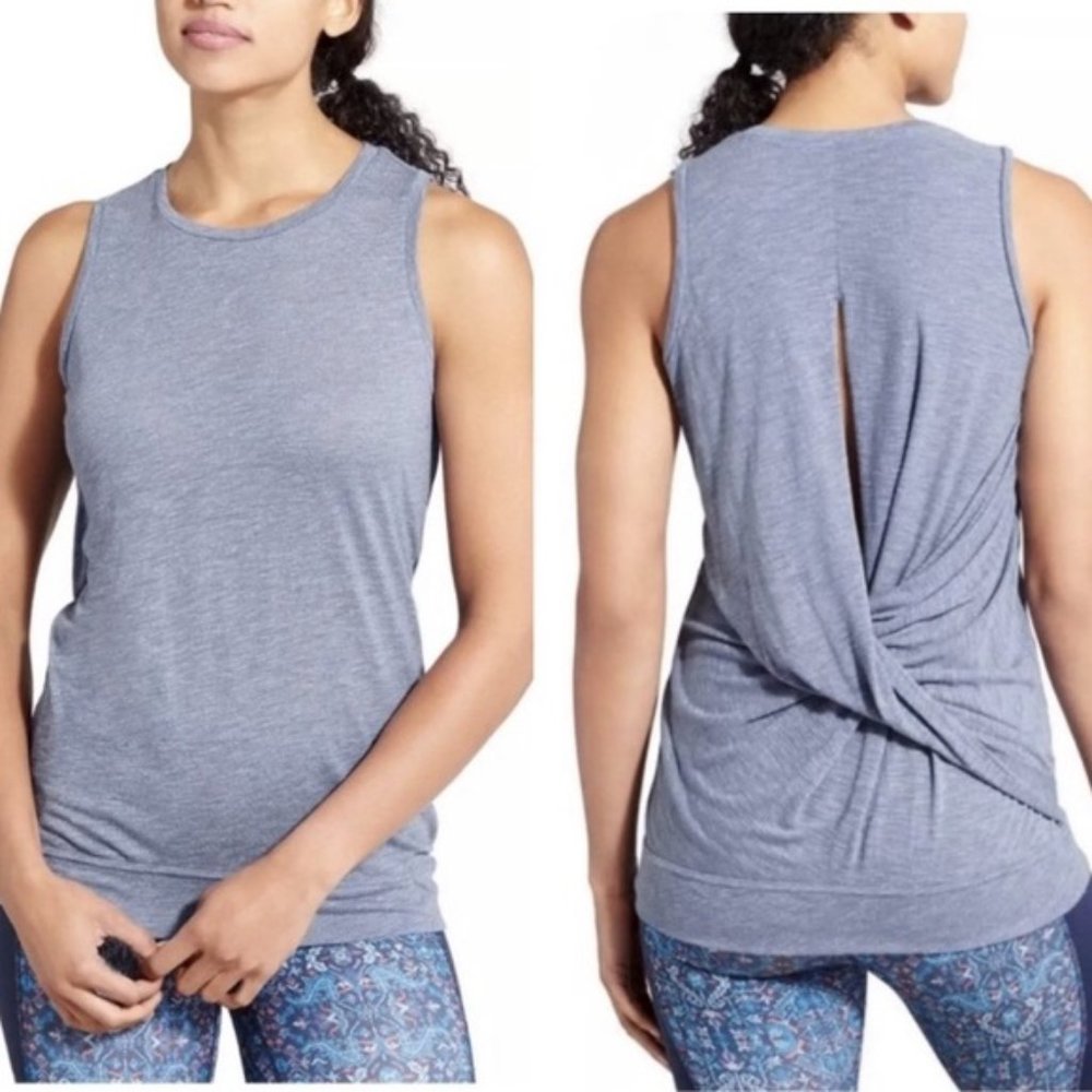 Athleta Siro Twist Back Tank Top Blue XS
